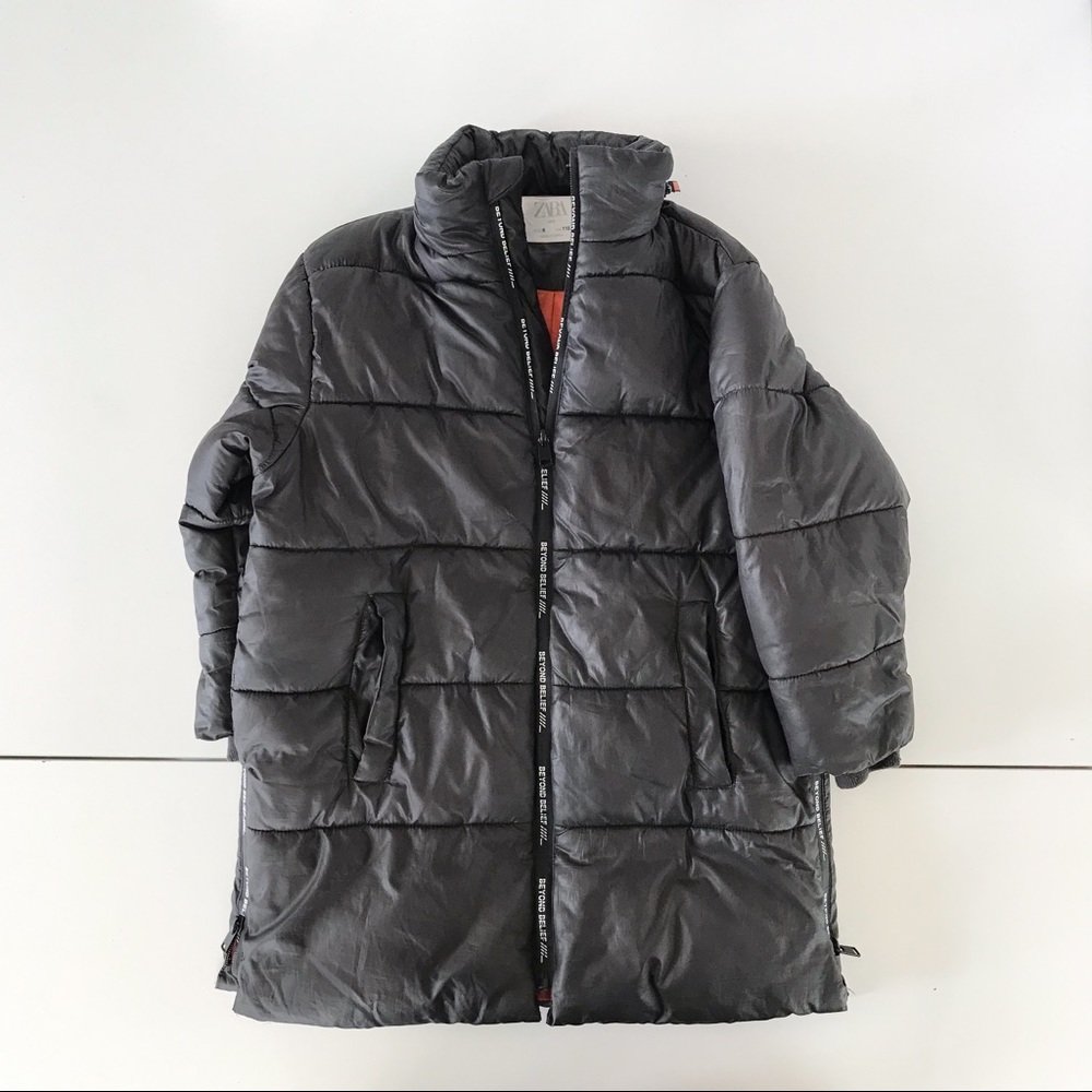 Zara Boys Quilted Athletic Puffer Coat Size 6